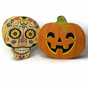 Skull and Pumpkin Decorative Box Set